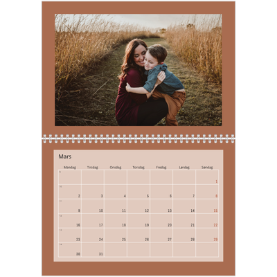 Fotokalender A4 dobbel (30 x 40 cm) — Kalender i jordtoner [Mars]