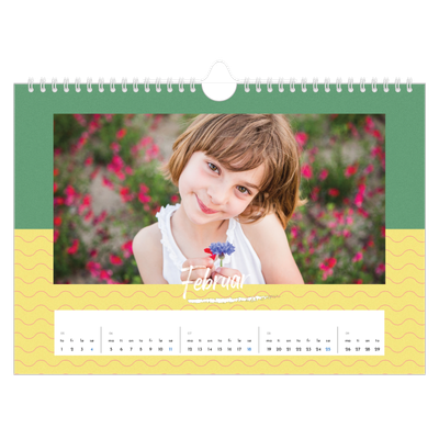 Fotokalender A4 — Fargerik kalender [Februar]