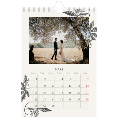 Fotokalender A5 — Blekk & blomst [Mars]