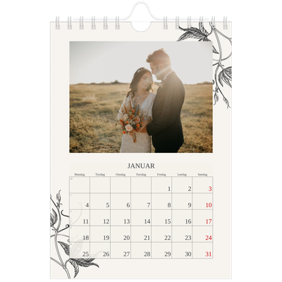 Fotokalender A5 — Blekk & blomst [Januar]