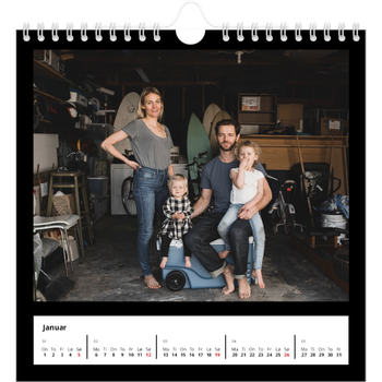 Fotokalender Kvadratisk — Svart ramme
