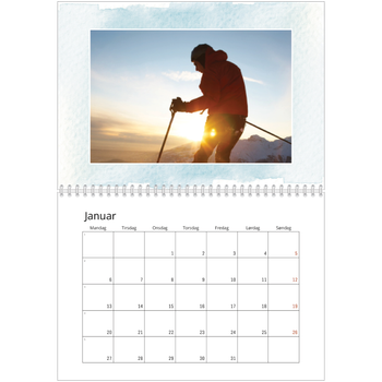 Fotokalender A4 dobbel — Vannfarger i bakgrunn