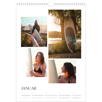 Fotokalender A3 — Surfing i solnedgang