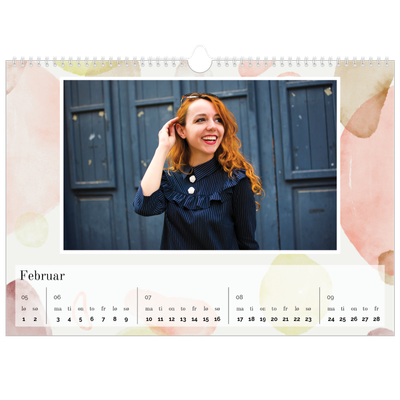 Fotokalender A3 — Akvarellformer [Februar]