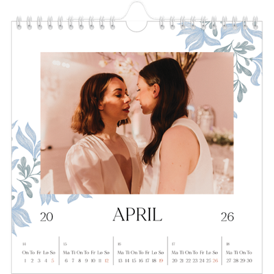 Månedskalender kvadratisk — Elegant blomstret [April]