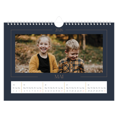 Fotokalender A4 — Prøyssisk blå [kalender-forside]