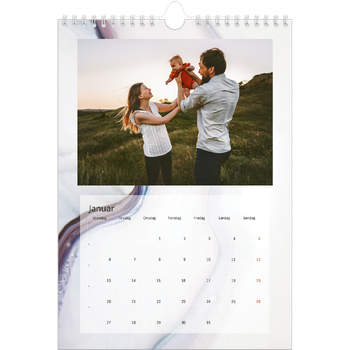 Fotokalender A4 — Marmorpapir