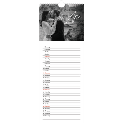 Fotokalender smal  — Elegant skrift [April]