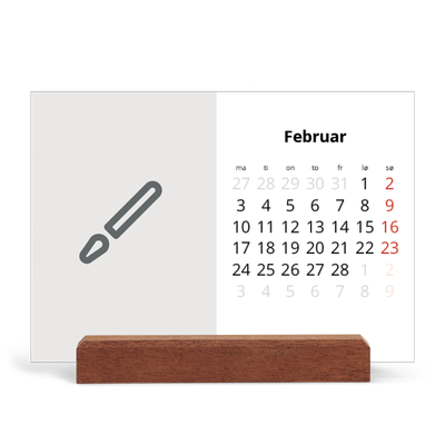 Bordkalender med trestativ - Liggende  — Design selv [Februar]