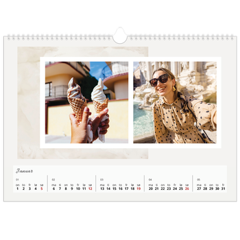 Fotokalender A3 — Pastellfarger