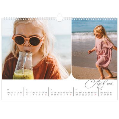 Fotokalender A3 — Øyeblikksbilder og skrift [April]