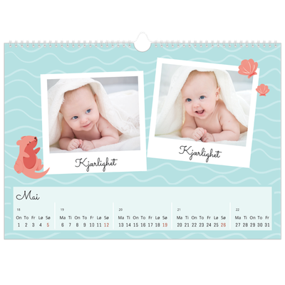 Fotokalender A3 — Søte dyr [kalender-forside]