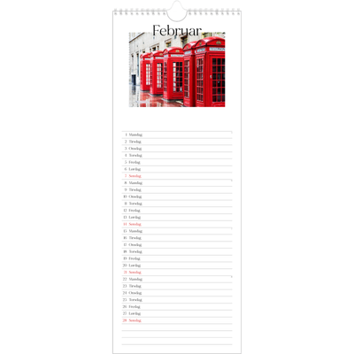 Fotokalender smal  — Min reiseskildring [Februar]
