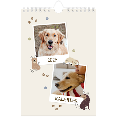 Fotokalender A5 — Leken valp [kalender-forside]