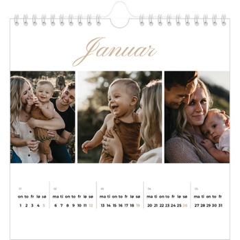 Fotokalender Kvadratisk — Elegant kalender