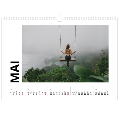 Fotokalender A3 — Hvit kalender [kalender-forside]
