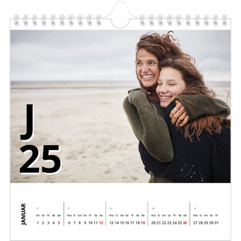 Fotokalender Kvadratisk — Bokstav og tall