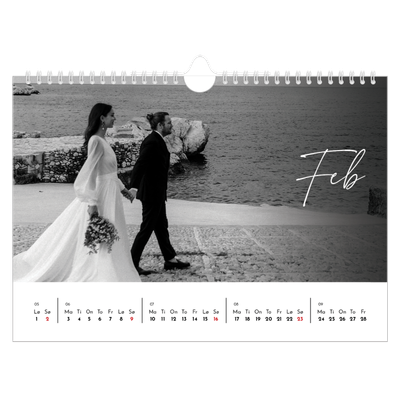 Fotokalender A4 — Elegant skrift [Februar]