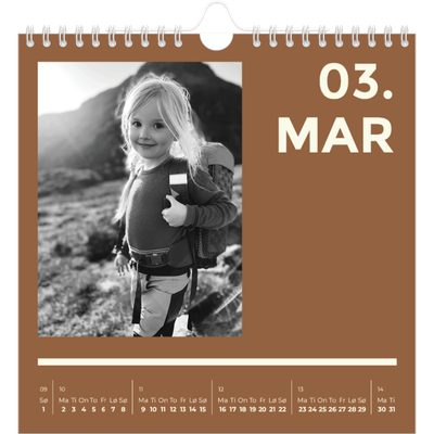 Månedskalender kvadratisk — Moderne og dristig [Mars]