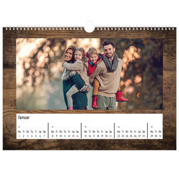 Fotokalender A3 — Paneler i tre