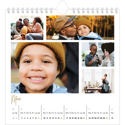 Månedskalender kvadratisk — Håndskrevet måned [Mars]