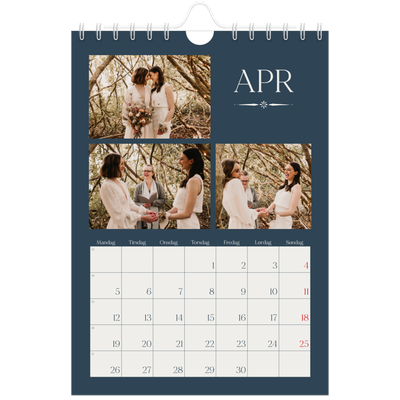 Fotokalender A5 — Skifer & seriffer [April]