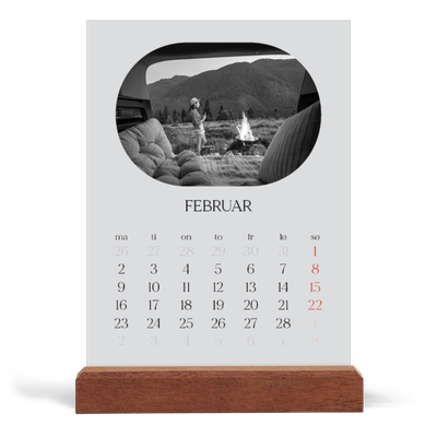 Bordkalender med trestativ - Stående — Den åpne veien [Februar]