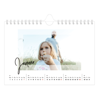 Fotokalender A5 — Transparente rammer