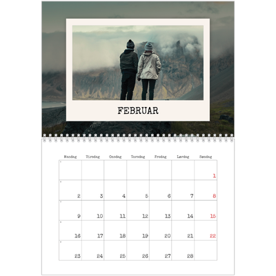 Fotokalender A4 dobbel (30 x 40 cm) — Portrettredigeringen [Februar]