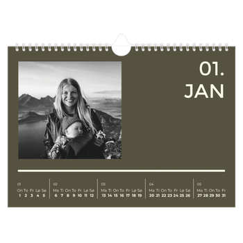 Fotokalender A4 — Moderne og dristig