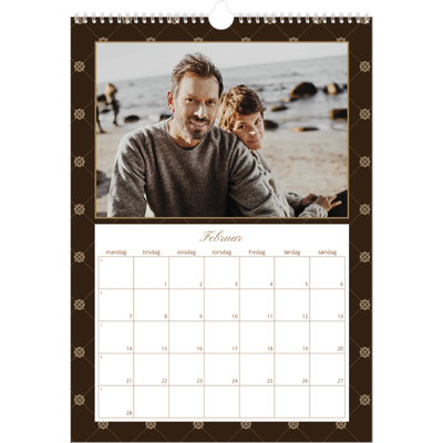 A3 Månedskalender — Geometrisk mønster [Februar]