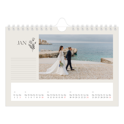 Fotokalender A5 — Initialer i blomst [Januar]