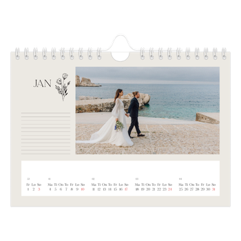 Fotokalender A5 — Initialer i blomst