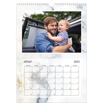 Fotokalender A4 — Marmorbakgrunn