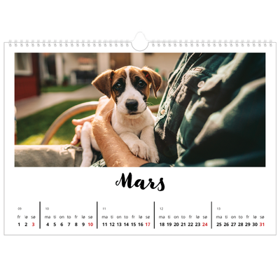 Fotokalender A3 — Håndskrevet [Mars]