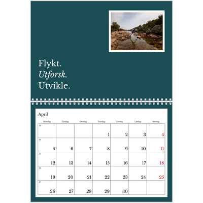 Fotokalender A4 dobbel (30 x 40 cm) — Redaksjonell Jord [April]