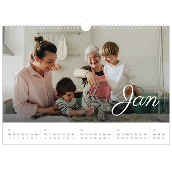 Fotokalender A3 — Håndskrevne måneder
