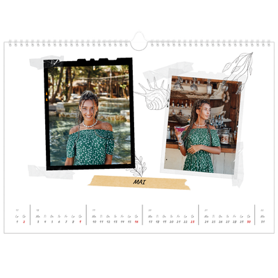 Fotokalender A3 — Scrapbook stil [Mai]