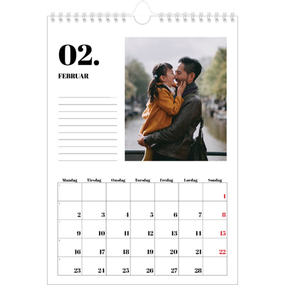 Fotokalender A4 (20 x 30 cm) — Serif og øyeblikk [Februar]