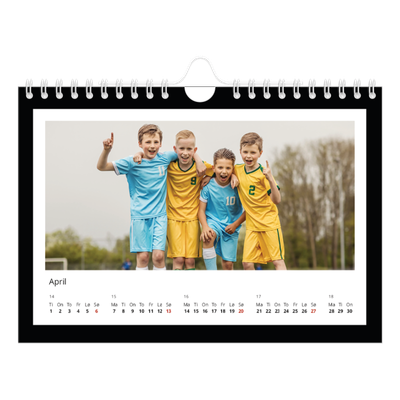 Fotokalender A5 — Svart bakgrunn [April]