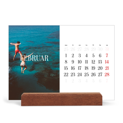 Bordkalender med trestativ - Liggende  — Endeløs flukt [Februar]