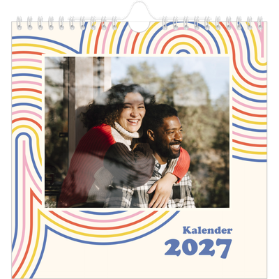 Månedskalender kvadratisk — Retro striper [kalender-forside]