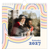 Månedskalender kvadratisk — Retro striper [kalender-forside]