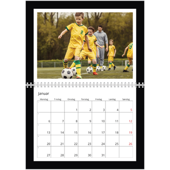 Fotokalender A4 dobbel — Svart bakgrunn
