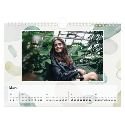 Fotokalender A4 — Akvarellformer [Mars]