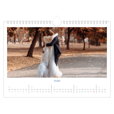 Fotokalender A4 — Klassisk kobolt [Mars]