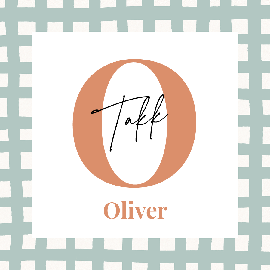 Takkekort — Patchwork initial