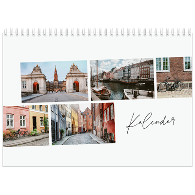 Fotokalender A4 dobbel (30 x 40 cm) — Byferie (hvit) [kalender-forside]
