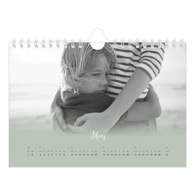 Fotokalender A5 — Grønn gradering [Mars]