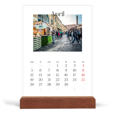 Bordkalender med trestativ - Stående — Min reiseskildring [April]